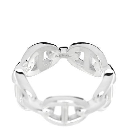 Hermes Sterling Silver PM Chaine d'Ancre Enchainee Band Ring 52 6 5 of 9