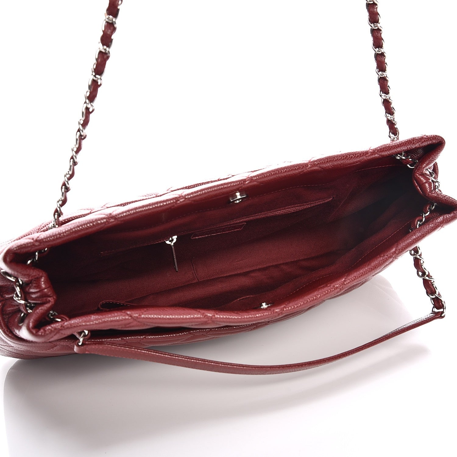 Chanel Caviar Quilted Timeless CC Soft Tote Dark Red 5 of 11
