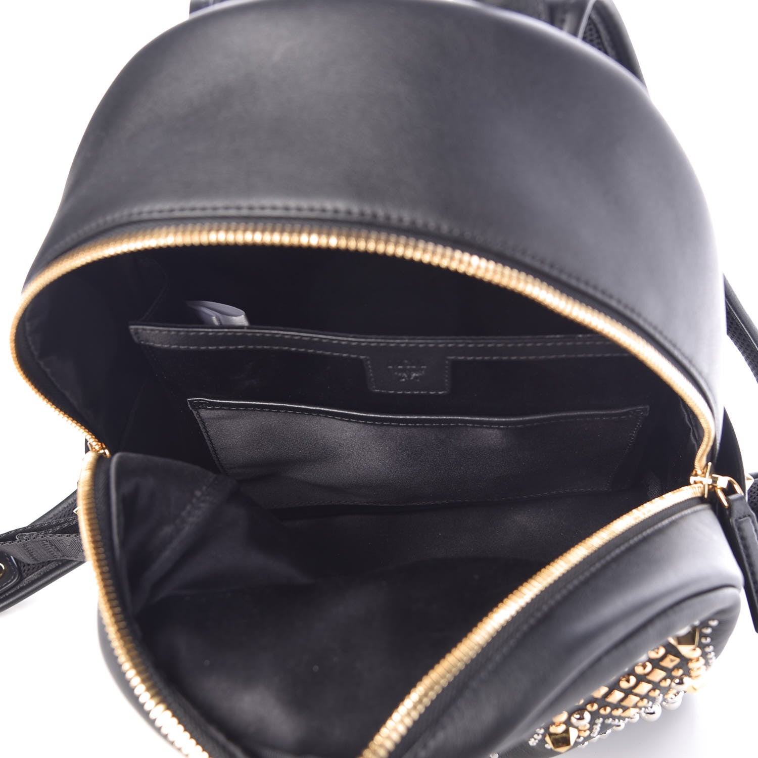MCM Smooth Calfskin Radial Studded Small Stark Backpack Black 7 of 8