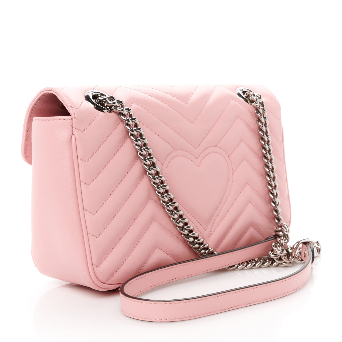 Calfskin Matelasse Small GG Marmont Shoulder Bag Wild Rose