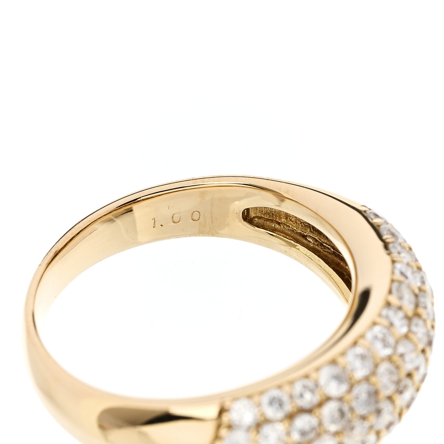 Parker & West by FASHIONPHILE 18K Yellow Gold Diamond 1.00ctw Paved Dome Ring 50 5.25 10 of 10