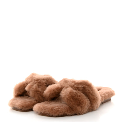 Hermes Woolskin Oran Sandals 35.5 Naturel 3 of 8