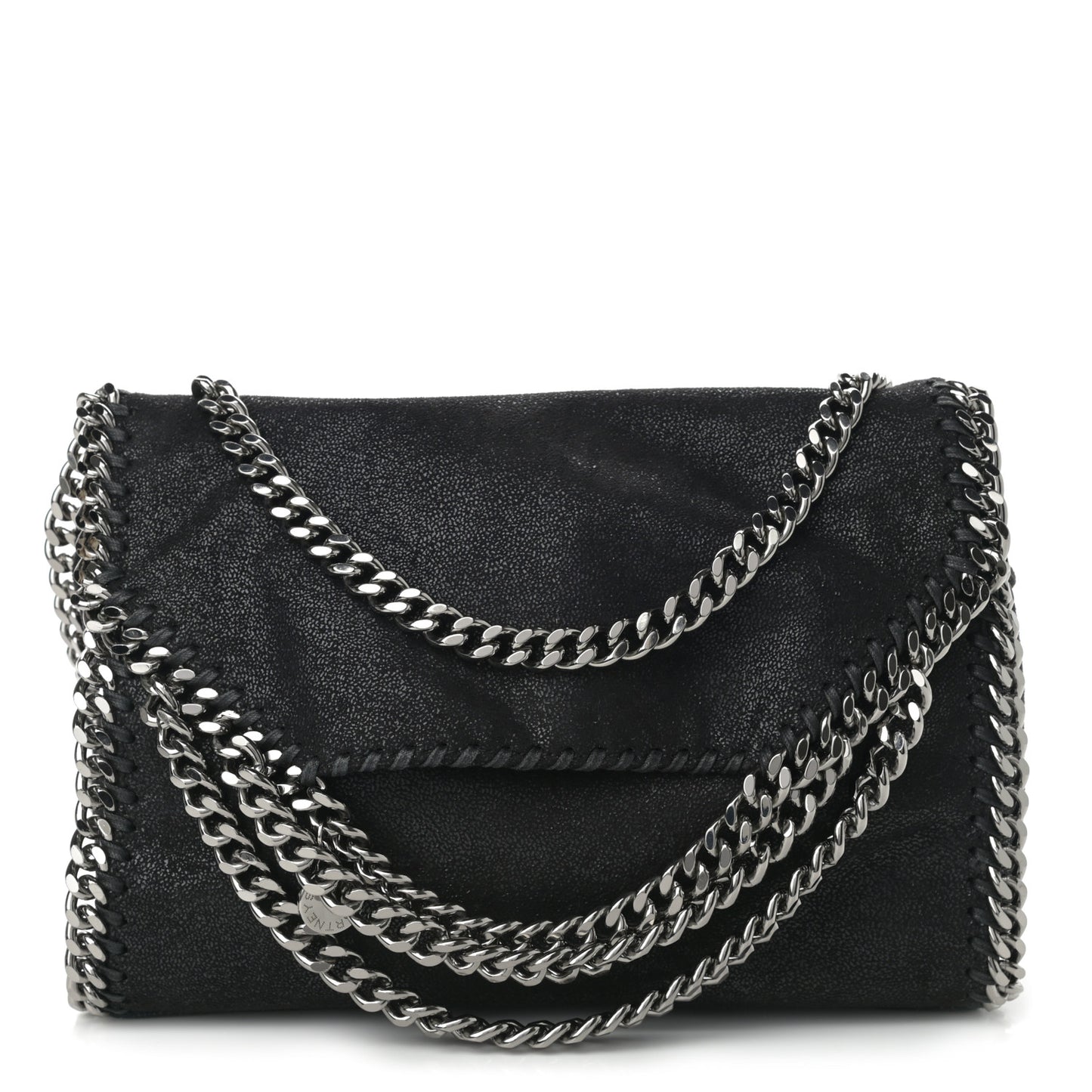 Shaggy Deer Mini Falabella Fold Over Tote Black