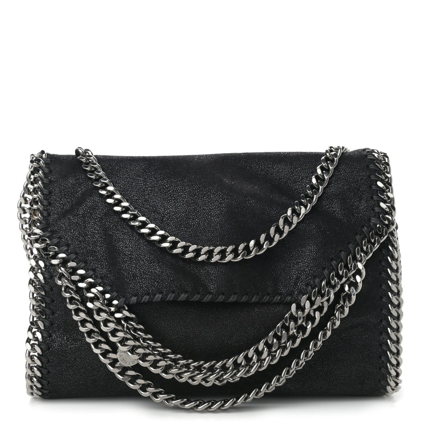 Stella McCartney Shaggy Deer Mini Falabella Fold Over Tote Black 1 of 9