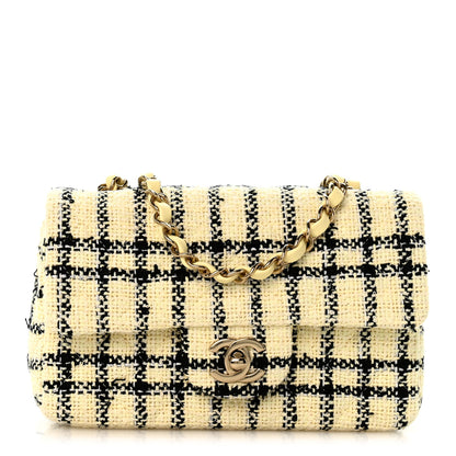 Chanel Tweed Quilted Mini Rectangular Flap Yellow Black 1 of 12