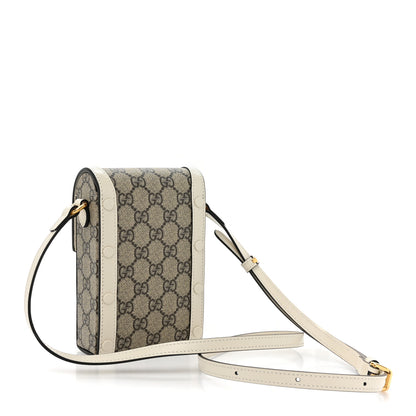 Gucci GG Supreme Monogram Azalea Calfskin Mini Horsebit 1955 Crossbody Bag Beige Ebony Mystic White 3 of 10
