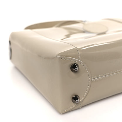 Christian Dior Patent Chrome Beaded Small Malice Tote Beige 8 of 11