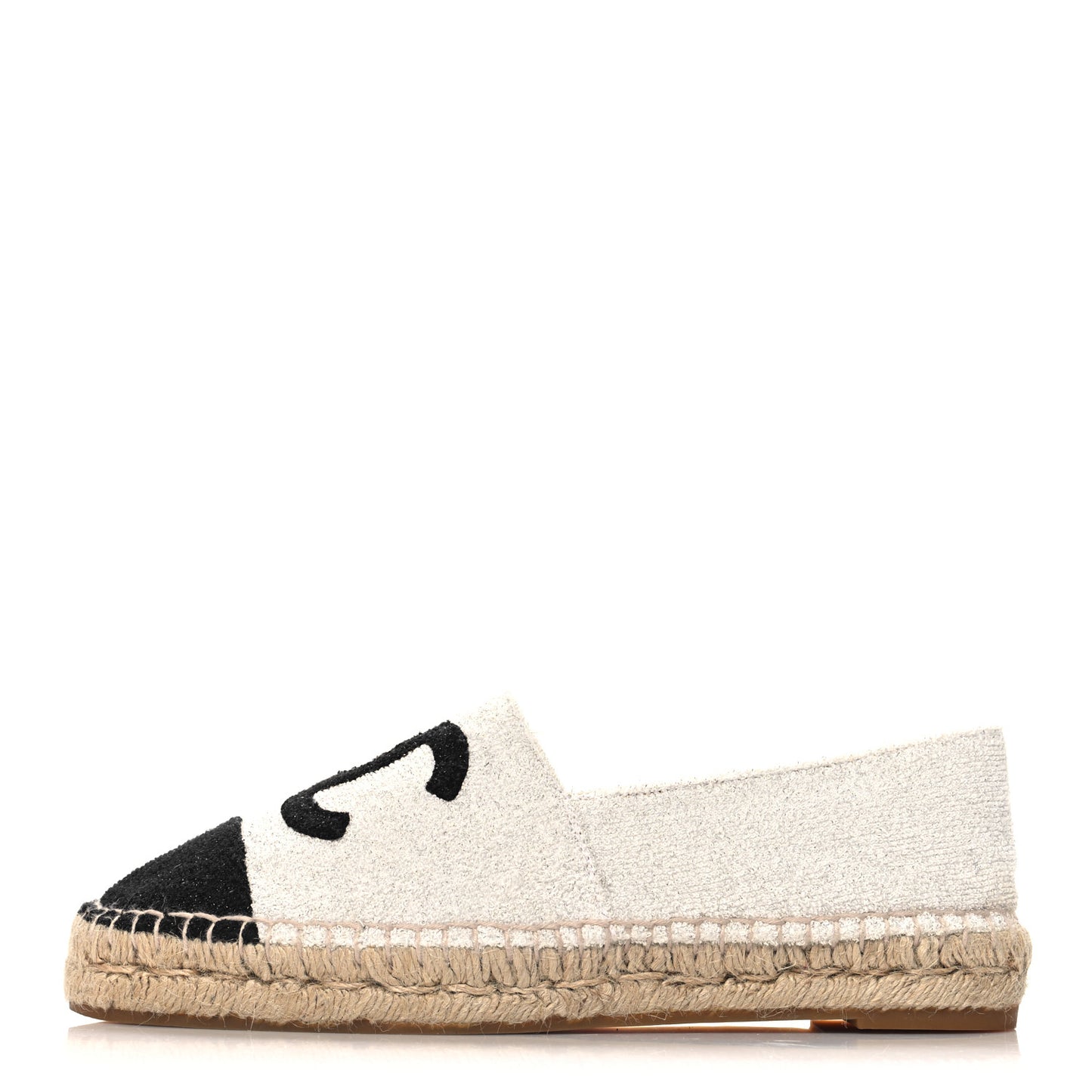 Terry Cloth CC Espadrilles 40 Silver Black