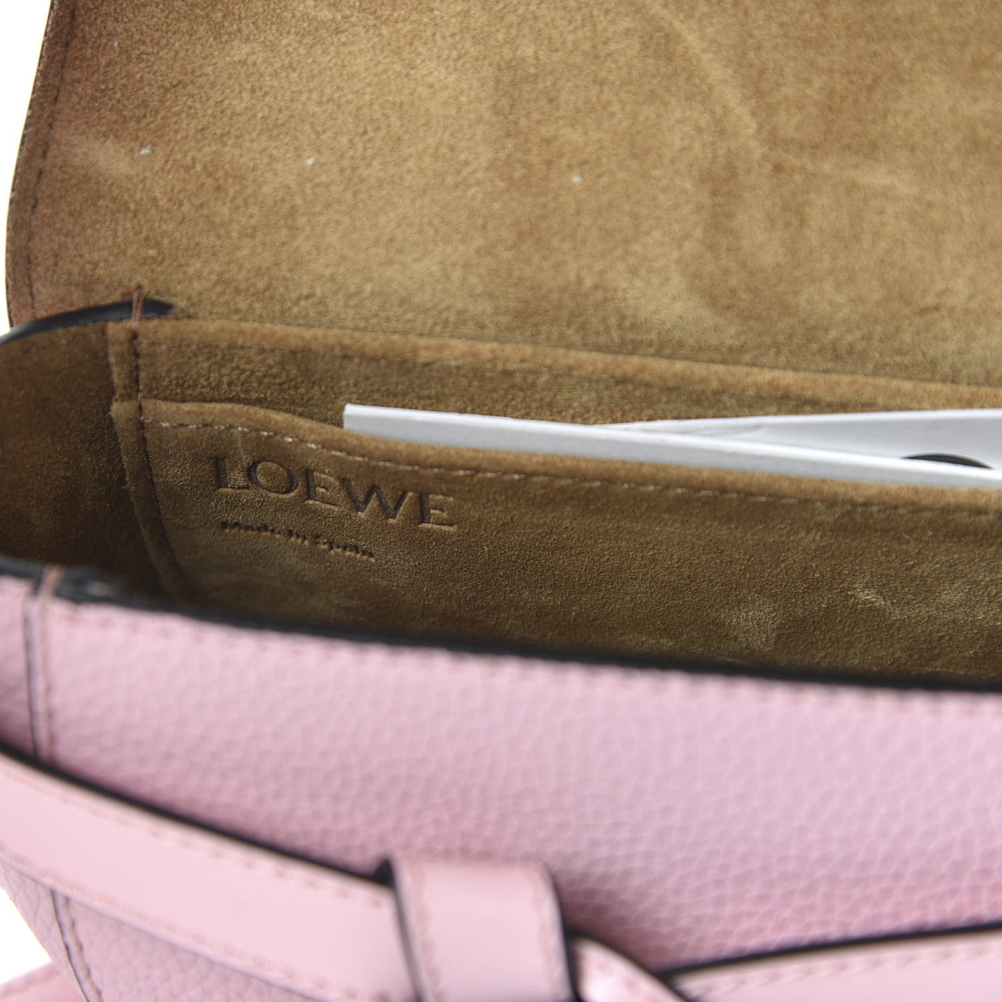 Grained Calfskin Mini Gate Crossbody Bag Pastel Pink