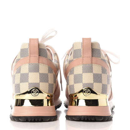 Louis Vuitton Suede Damier Azur Run Away Sneakers 38.5 Pink 4 of 9