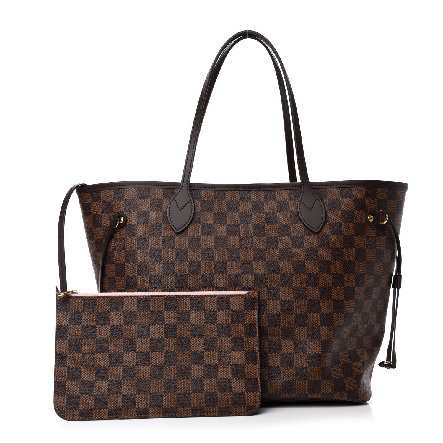 Louis Vuitton Damier Ebene Neo Neverfull MM Rose Ballerine 1 of 11