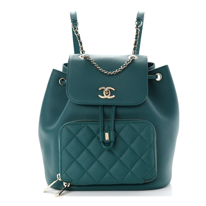 Chanel Caviar Quilted Business Affinity Backpack Green 1 of 9