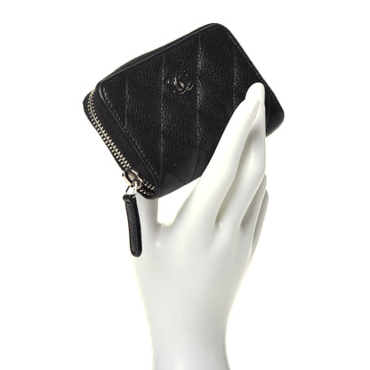 Chanel Caviar Quilted Zip Coin Purse Black 2 of 7