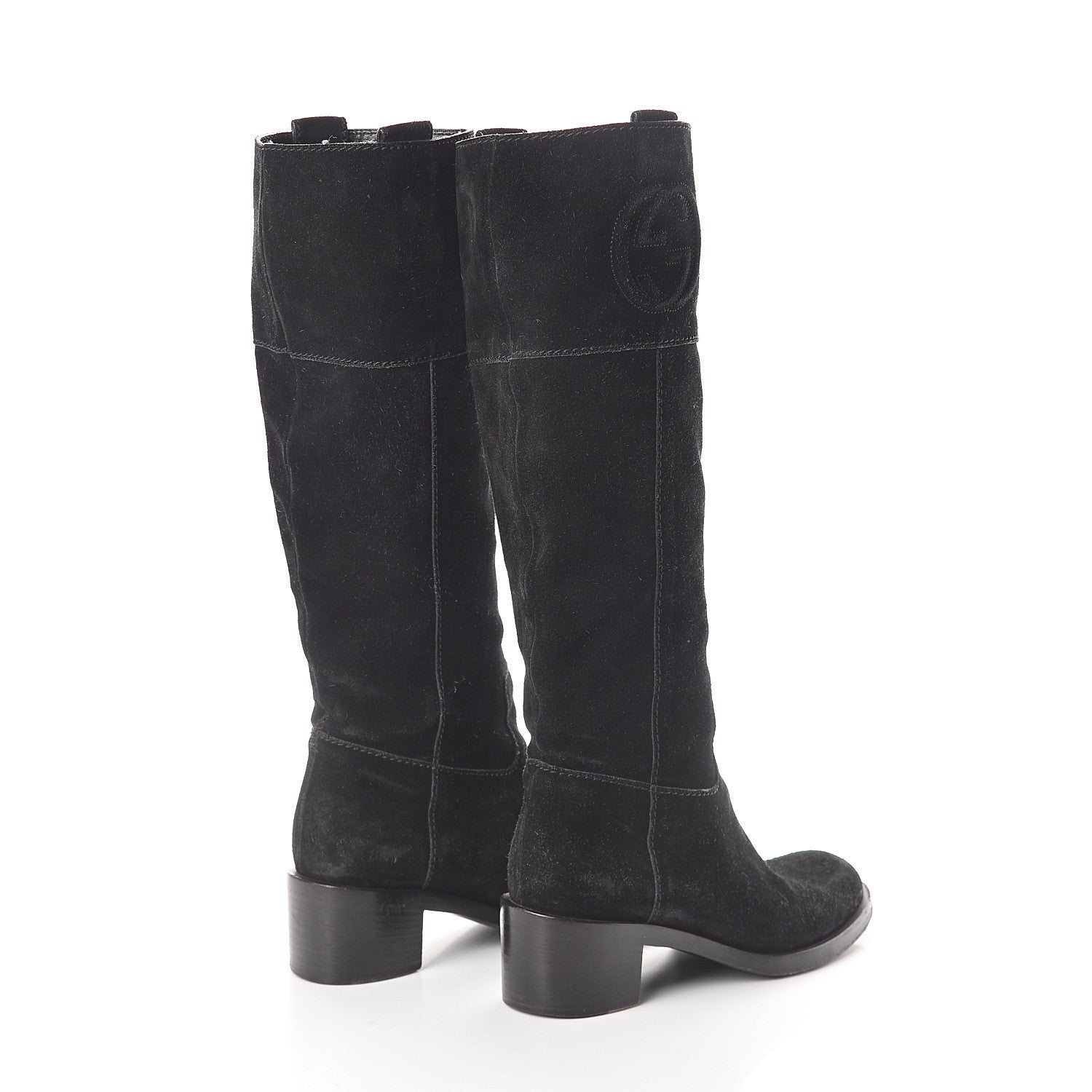 Gucci Suede Interlocking G Boots 37 Black 4 of 7