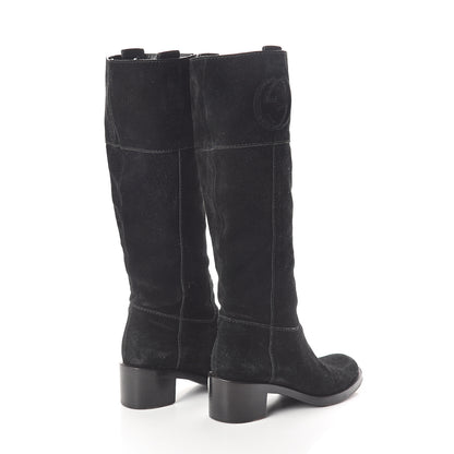 Gucci Suede Interlocking G Boots 37 Black 4 of 7