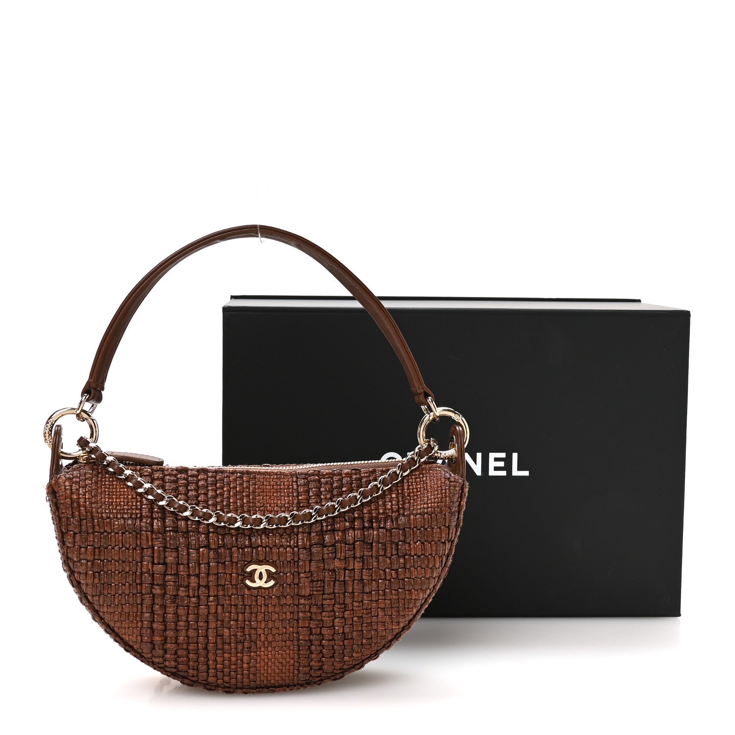 Chanel Braided Raffia Clutch With Chain Brown 1913396 – FASHIONPHILE