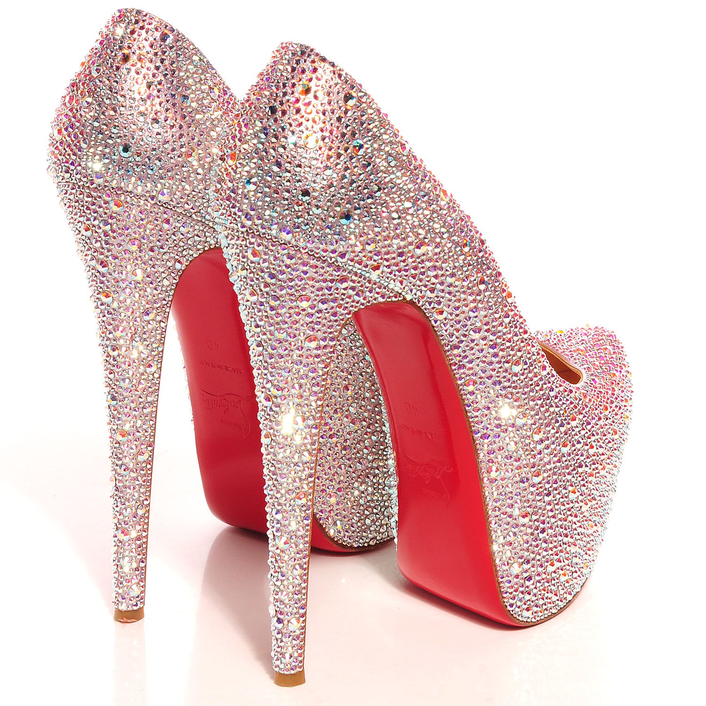 Crystal Suede Burma Daffodile Strass 160 Pumps 40 Aurora Boreale