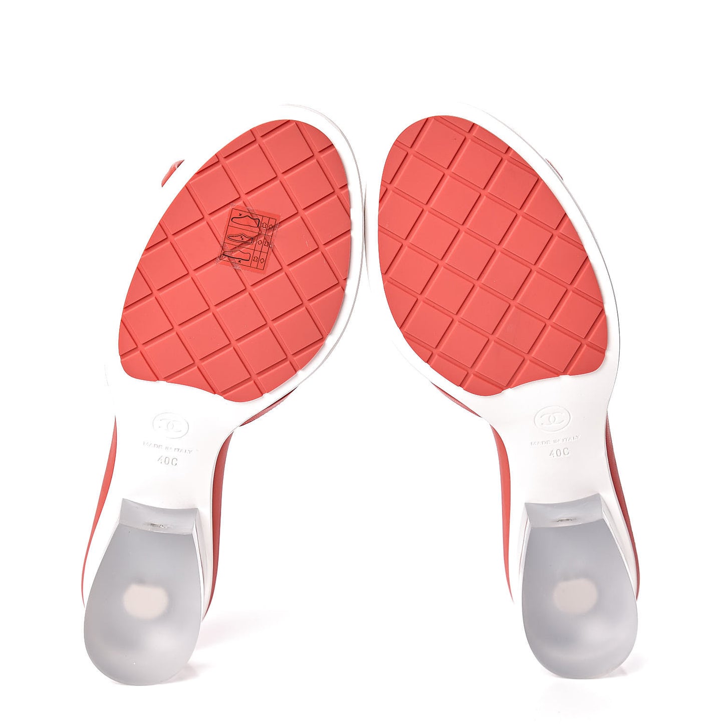 Lambskin PVC Mule 40 Transparent Red