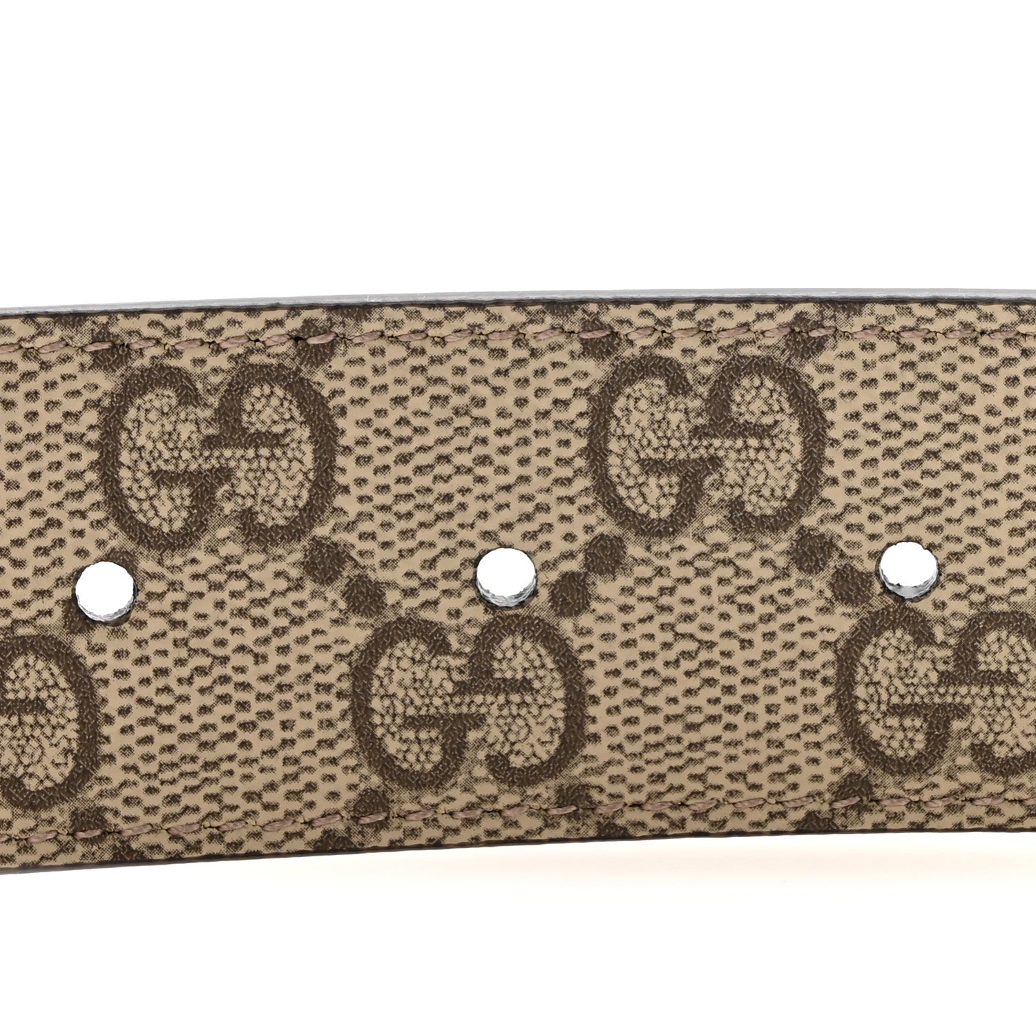 Gucci GG Supreme Logo Plaque 35mm Belt 115 46 Beige Ebony 3 of 7