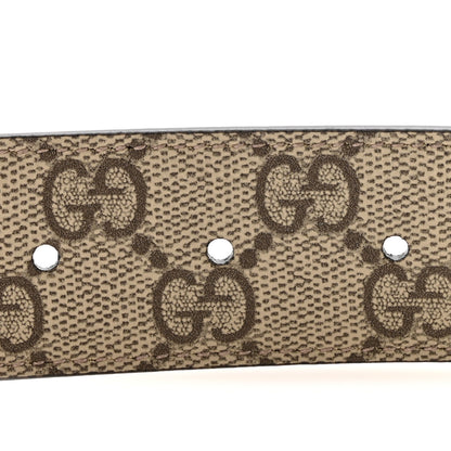 Gucci GG Supreme Logo Plaque 35mm Belt 115 46 Beige Ebony 3 of 7