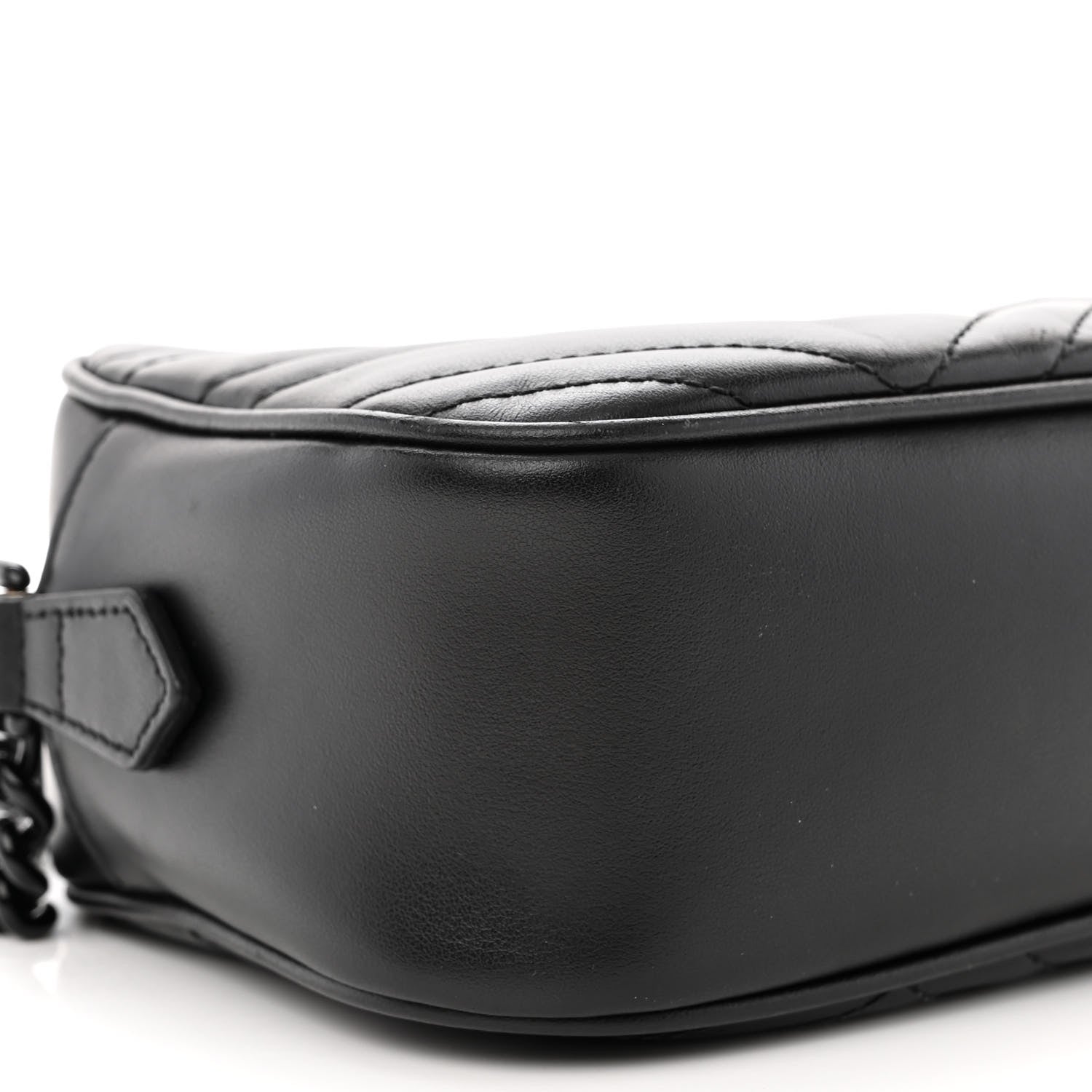 Gucci Calfskin Matelasse Monochrome Small GG Marmont Chain Shoulder Bag Black 10 of 17