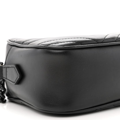 Gucci Calfskin Matelasse Monochrome Small GG Marmont Chain Shoulder Bag Black 10 of 17
