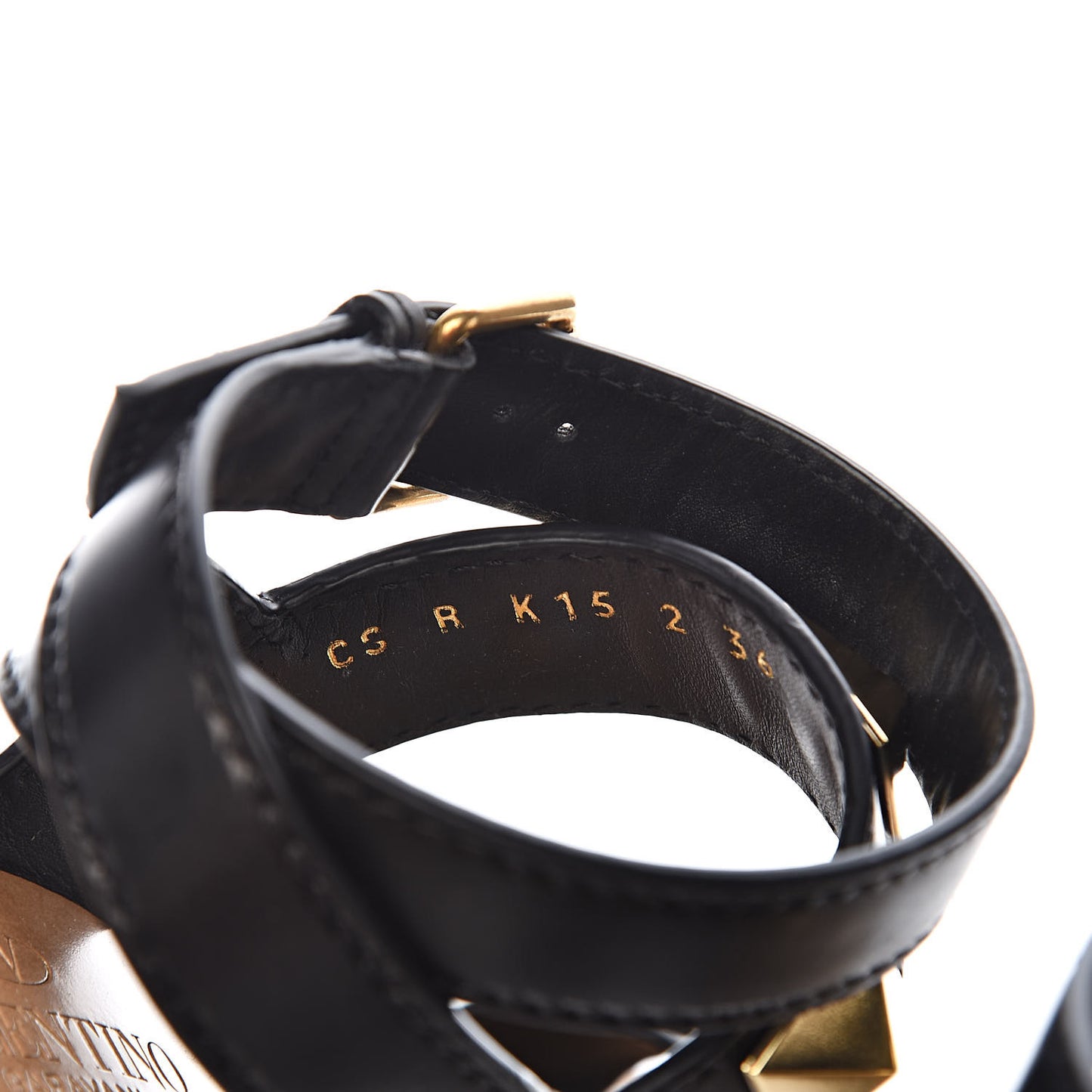 Calfskin Macro Rockstud Ankle Strap 100mm Sandals 36 Black