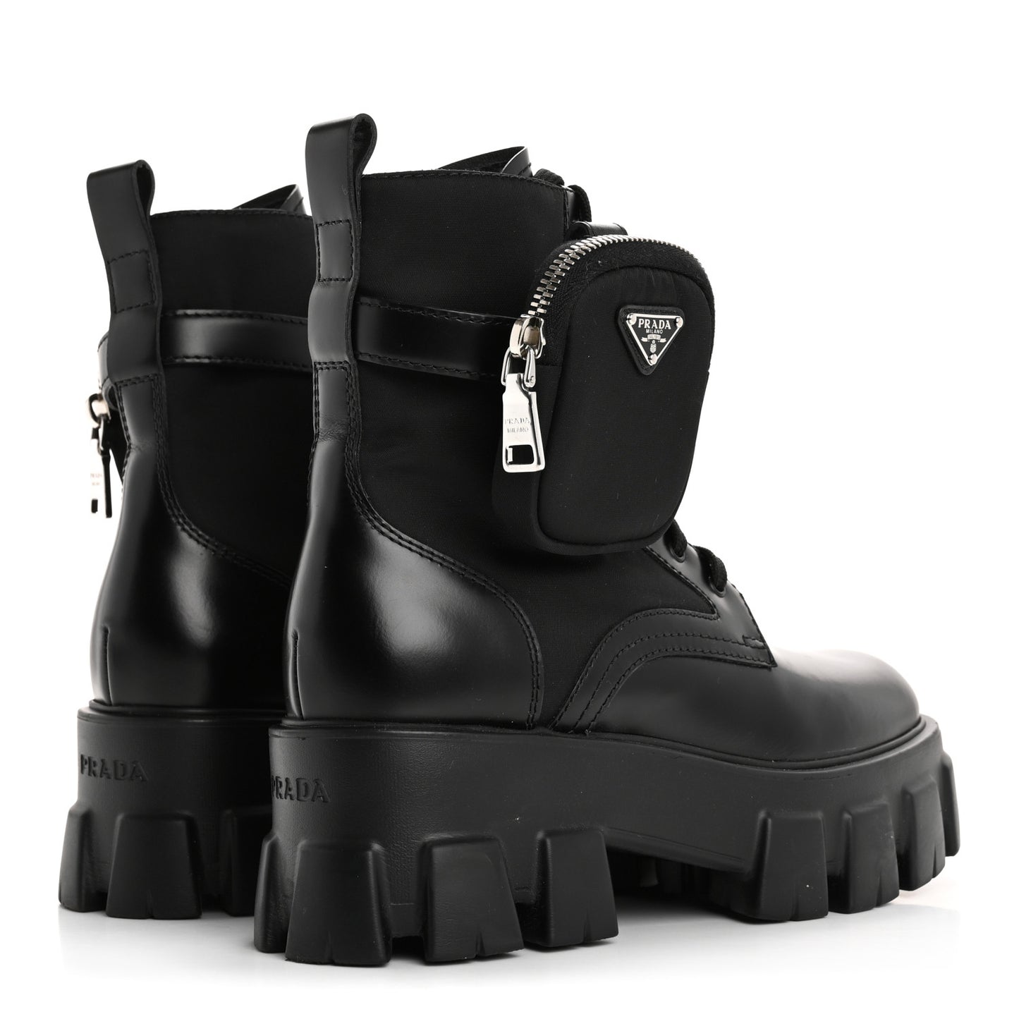 Spazzolato Rois Re-Nylon Metal Triangle Logo Monolith Pouch Pocket 55mm Boots 37 Black