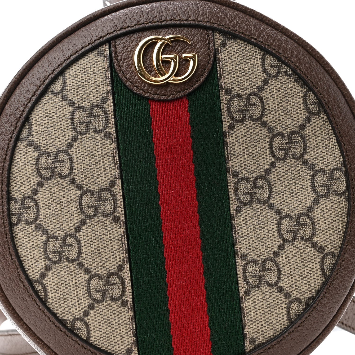 Gucci GG Supreme Monogram Web Mini Ophidia Round Backpack Brown 8 of 11