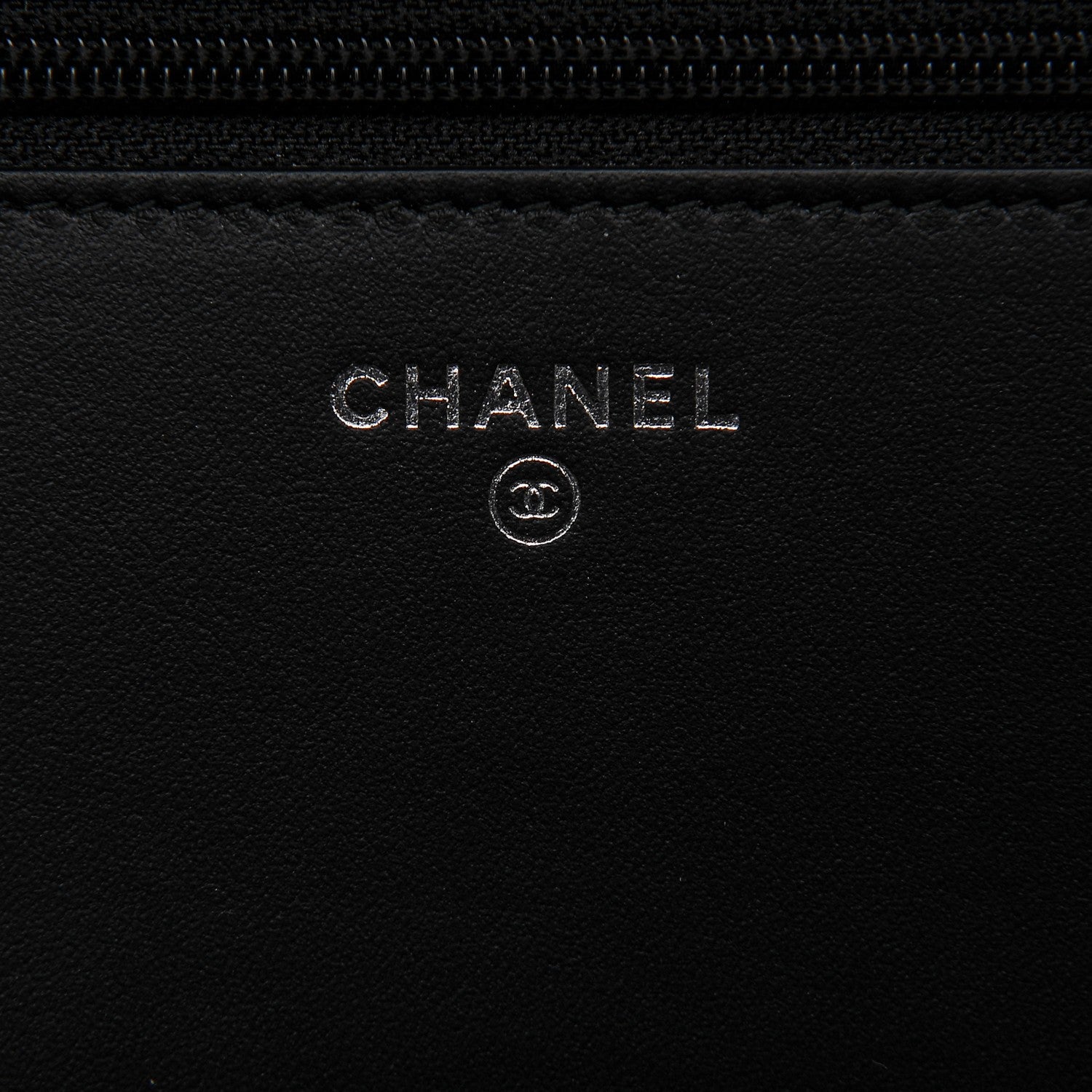 Chanel Calfskin Painted Chevron Embossed Boy Wallet On Chain WOC Black 7 of 9