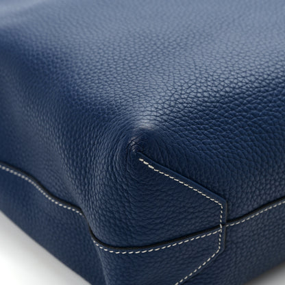 Hermes Taurillon Clemence Double Sens 36 Reversible Tote Deep Bleu Vert Bosphere 16 of 17
