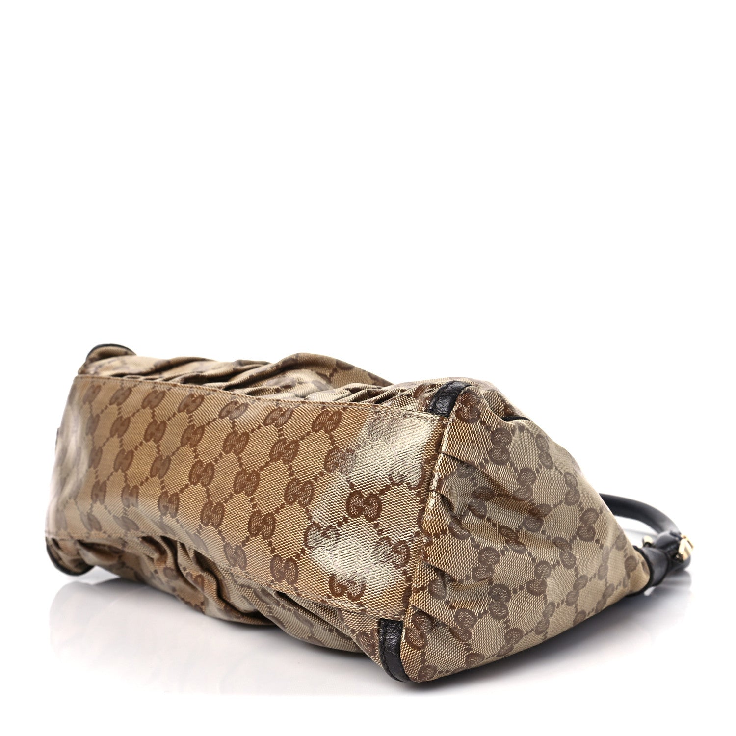 Gucci Crystal Monogram D Ring Gold Hobo Brown 8 of 11