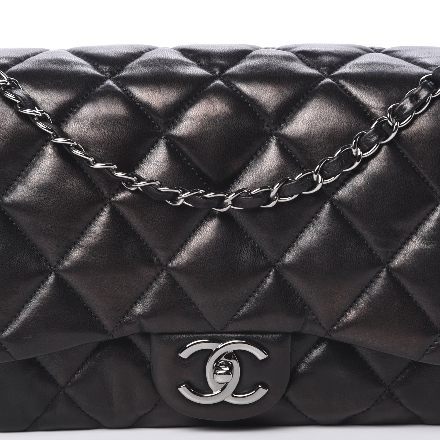 Chanel Lambskin Quilted 3 Accordion Flap Bag Black 7 of 12