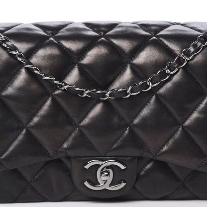 Chanel Lambskin Quilted 3 Accordion Flap Bag Black 7 of 12