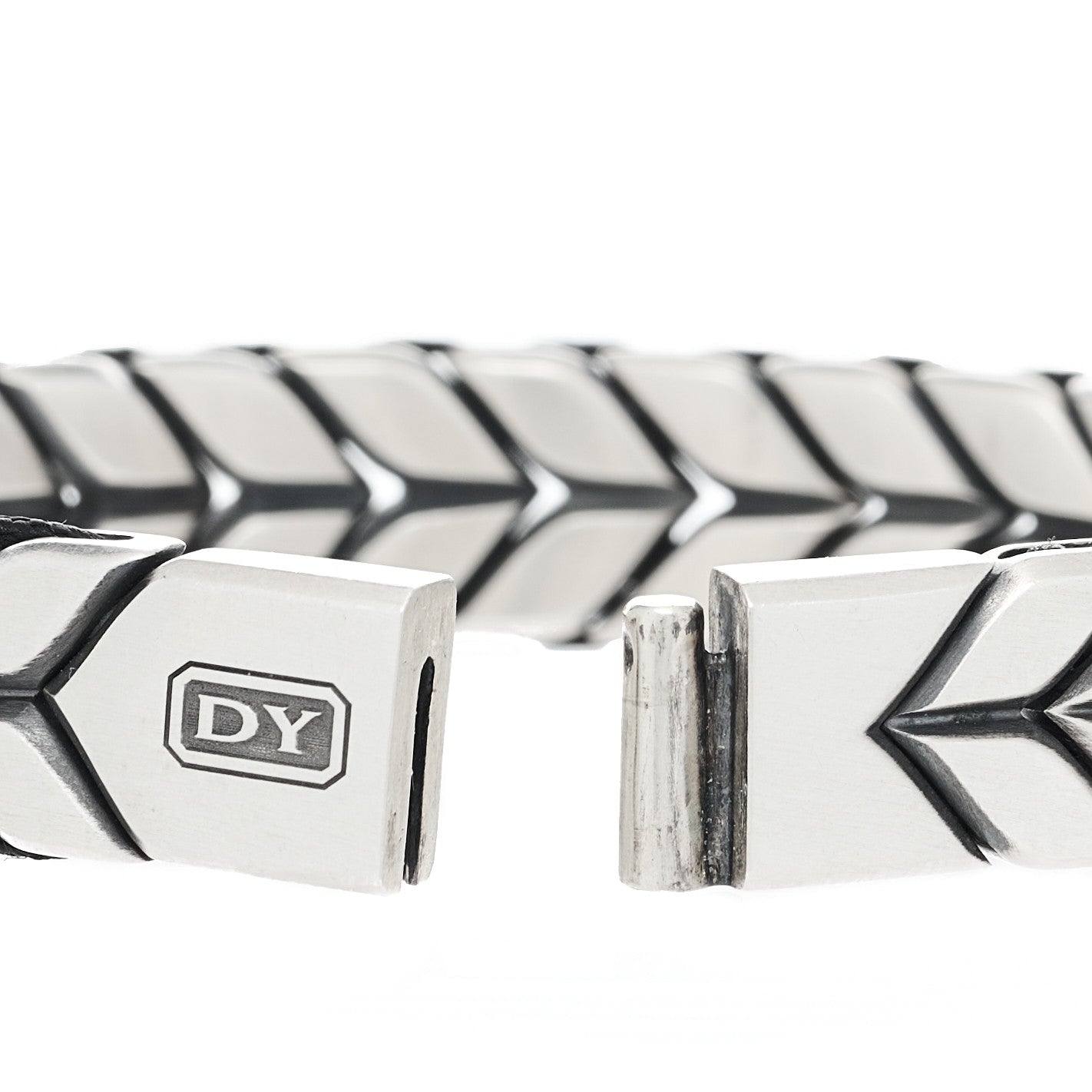 Sterling Silver Black Diamond Chevron Bracelet