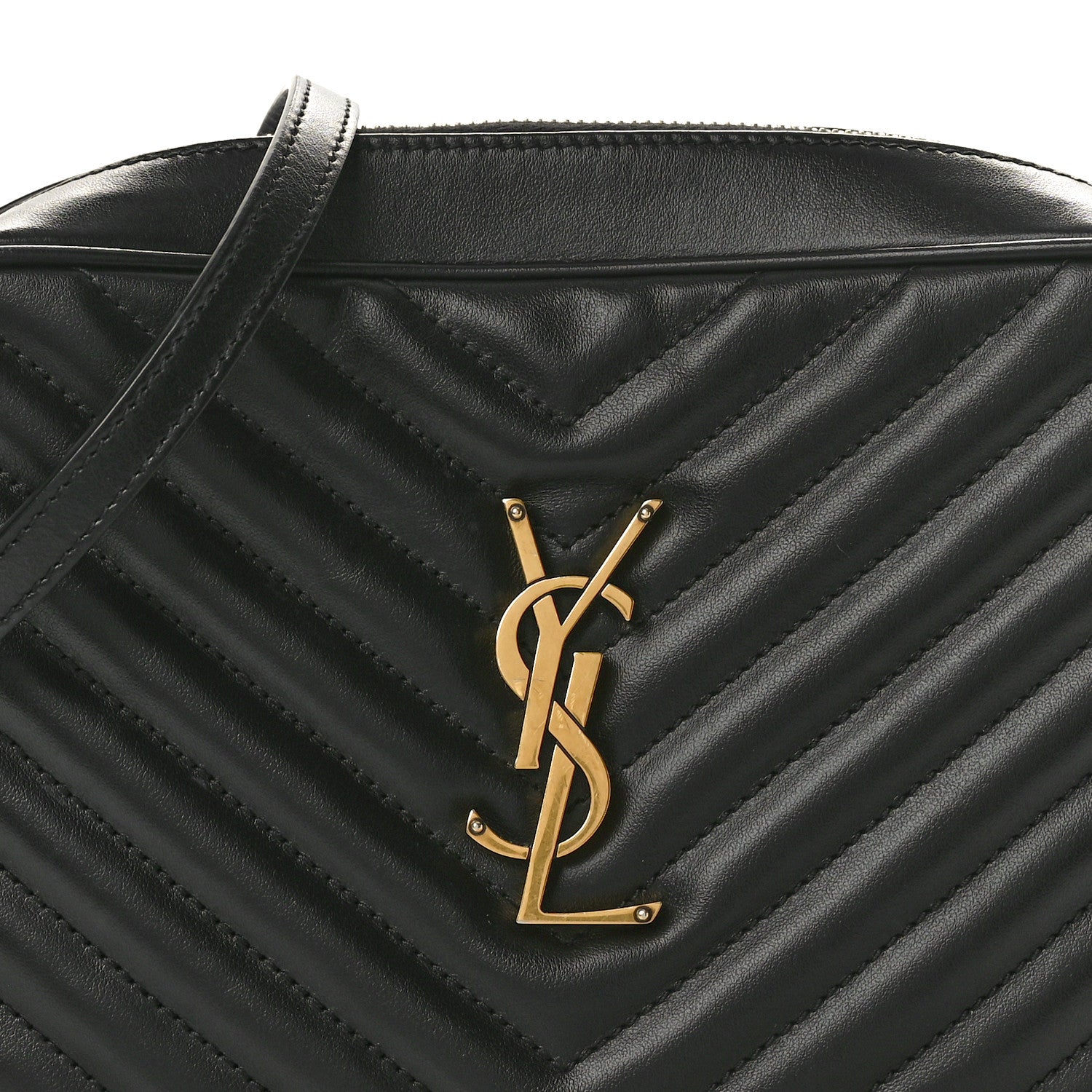 Saint Laurent Calfskin Matelasse Monogram Lou Camera Bag Black 8 of 10