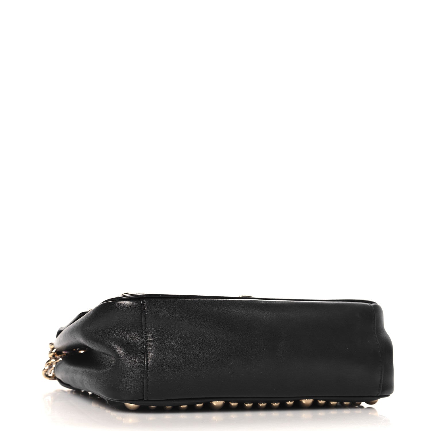Dolce & Gabbana Calfskin Lucia Studded Chain Shoulder Bag Black 4 of 9