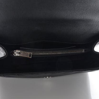 Saint Laurent Sheepskin Matelasse Chevron Monogram Medium College Bag Black 5 of 7