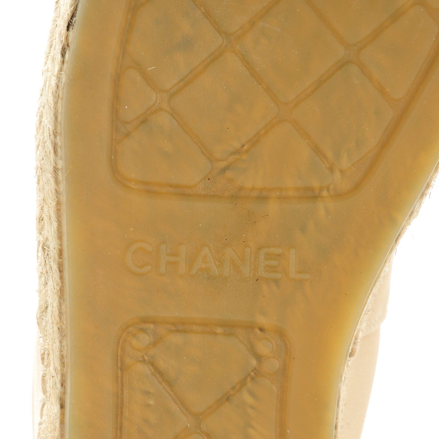 Chanel Lambskin CC Espadrilles 38 Beige Black 6 of 9