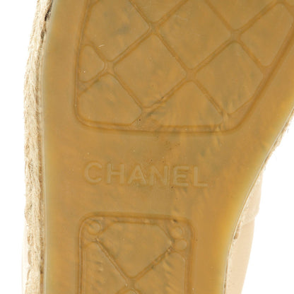 Chanel Lambskin CC Espadrilles 38 Beige Black 6 of 9