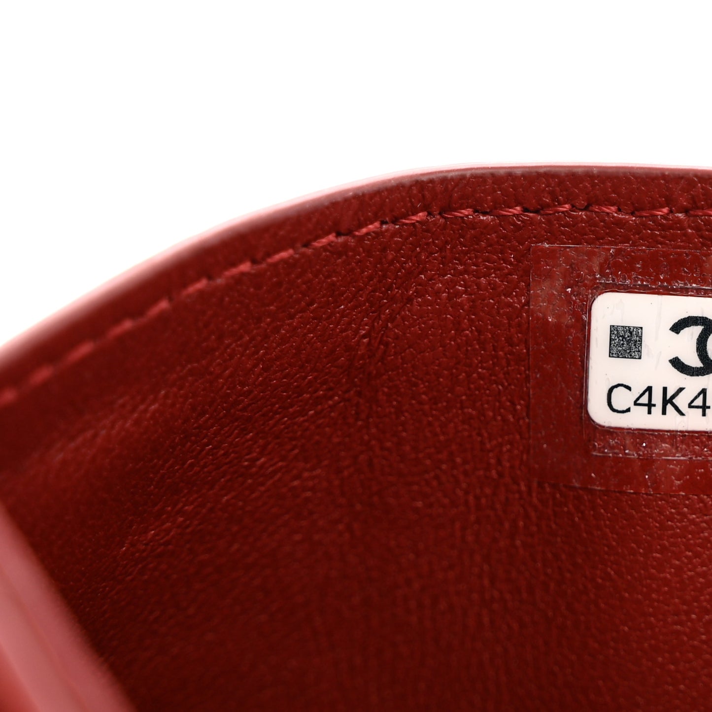 Calfskin Crocodile Embossed Card Holder Burgundy