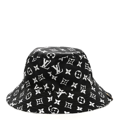 Louis Vuitton Nylon Monogram Reversible Bob Bucket Hat M Black White 11 of 17