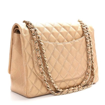 Chanel Metallic Caviar Quilted Maxi Double Flap Copper 3 of 11