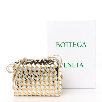 Bottega Veneta Metallic Lambskin Intrecciato Knot Small Loop Camera Bag Silver Gold 10 of 10
