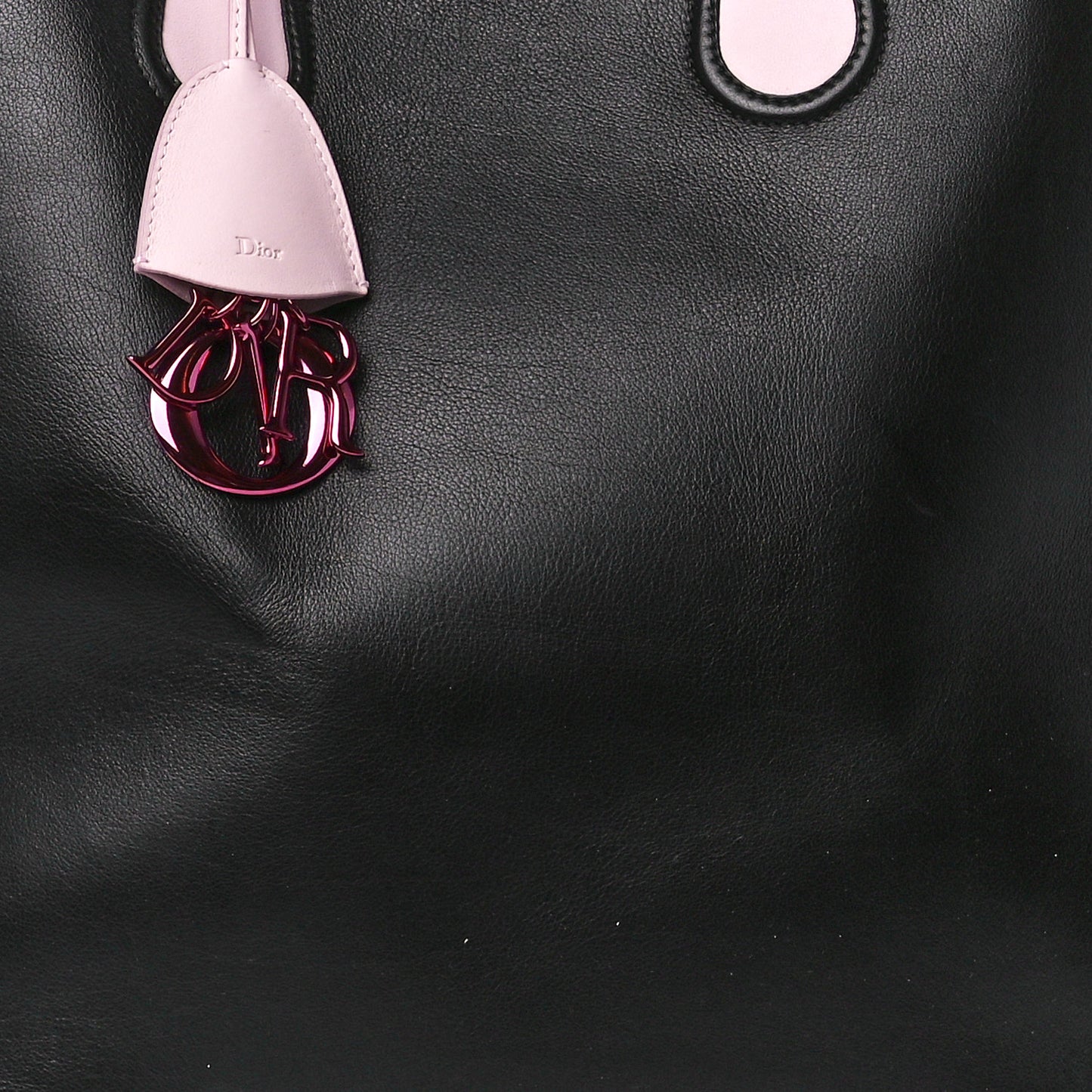 Calfskin Small Addict Shopping Tote Black Pink