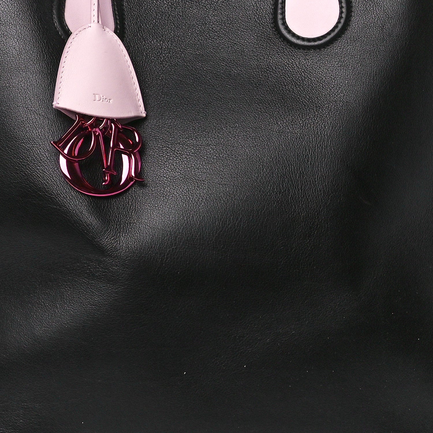 Christian Dior Calfskin Small Addict Shopping Tote Black Pink 8 of 11