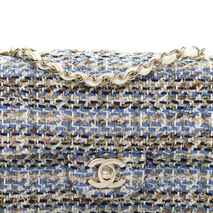 Chanel Tweed Quilted Mini Rectangular Flap Blue Multicolor 9 of 10