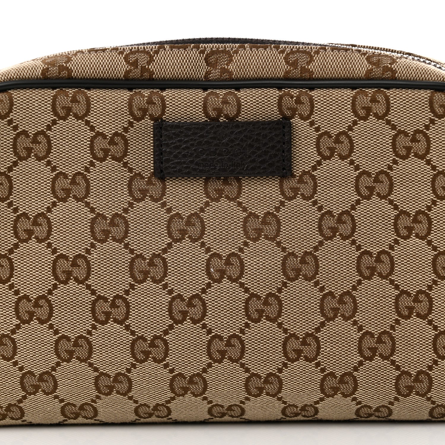 Gucci Monogram Dollar Calfskin Belt Bag Beige Ebony Testa di Moro Marrone Scuro 8 of 11