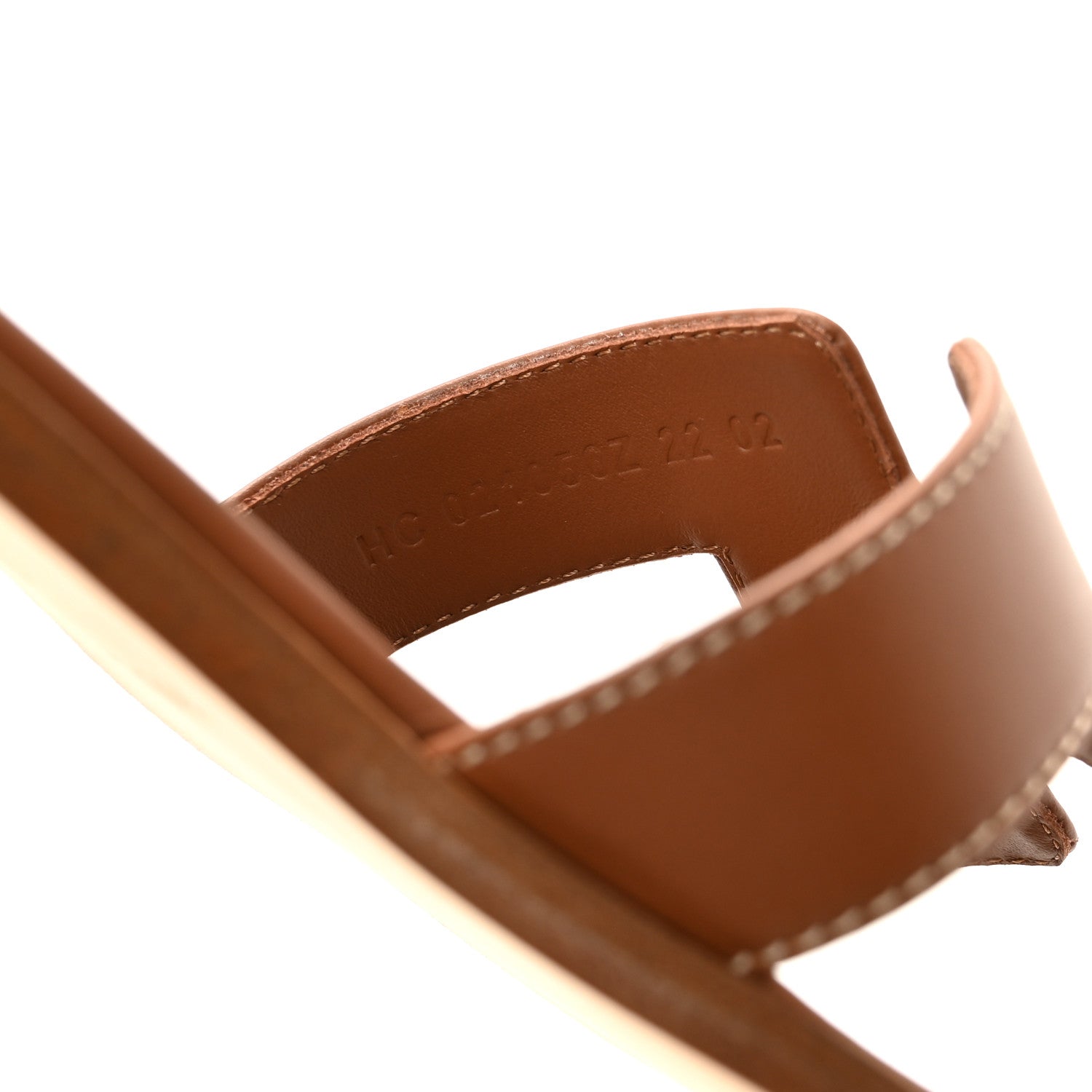 Hermes Box Calfskin Oran Sandals 36.5 Gold 9 of 10
