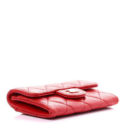 Chanel Caviar Quilted Flap Card Holder Wallet Red 4 of 8